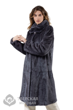 Норковая шуба "Белла" воротник графит 110